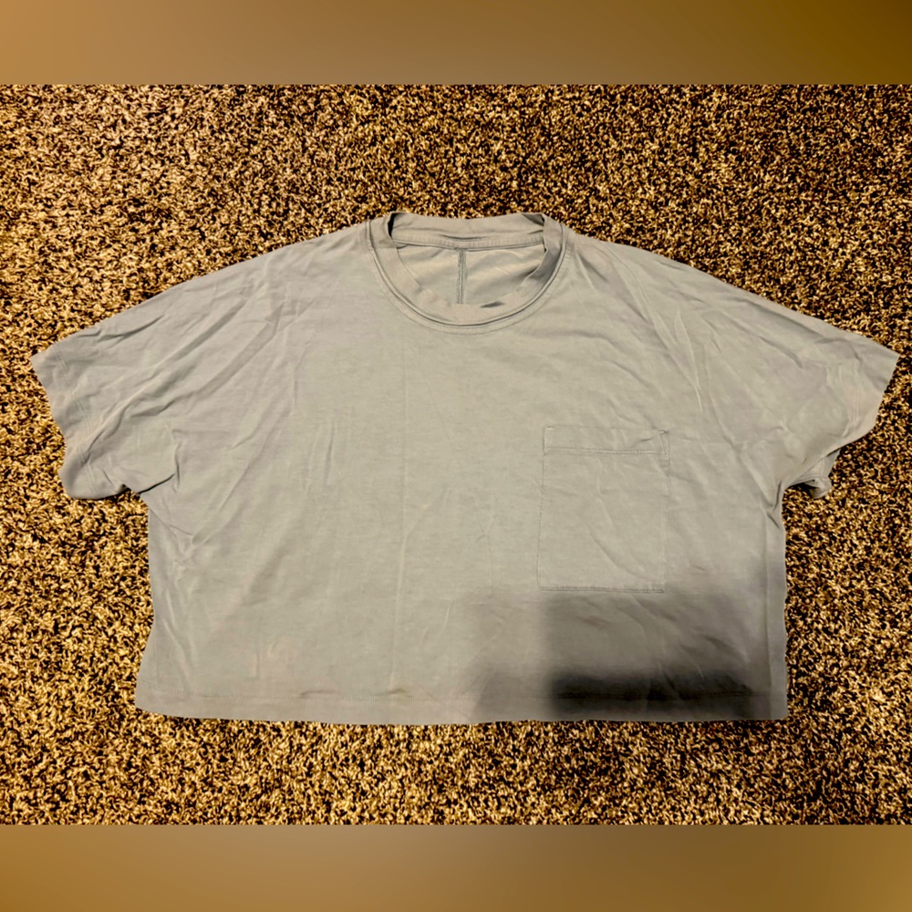 Lululemon Check the Box Short Sleeve tshirt sz 4 Chambray
